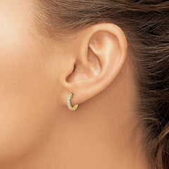 14K Yellow Gold .42ct 12-2.0mm Round Hoop with Safety Clasp Earrings Mountings