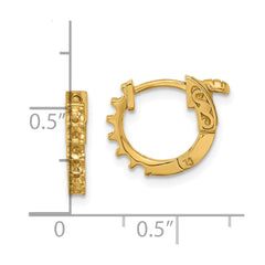 14K Yellow Gold .42ct 12-2.0mm Round Hoop with Safety Clasp Earrings Mountings