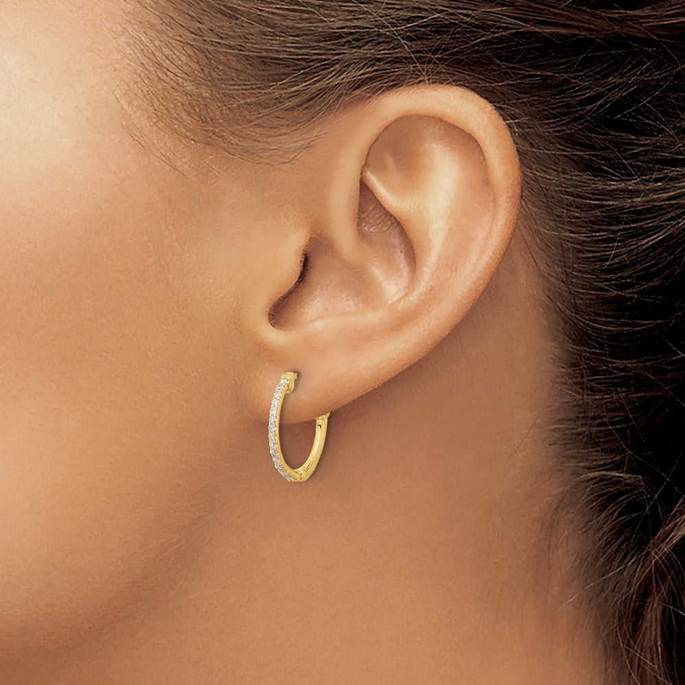 14K Yellow Gold .3ct 30-1.2mm Round Hoop with Safety Clasp Earrings Mountings