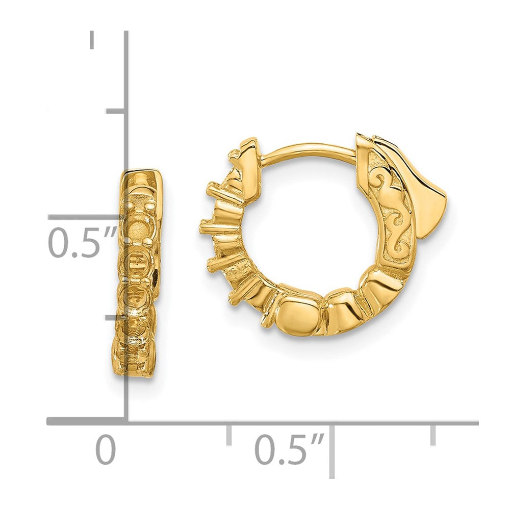 14K Yellow Gold .46ct 10-2.25mm Round Hoop with Safety Clasp Earrings Mountings