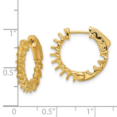 14K Yellow Gold 1.2ct 24-2.3mm Round Hoop with Safety Clasp Earrings Mountings