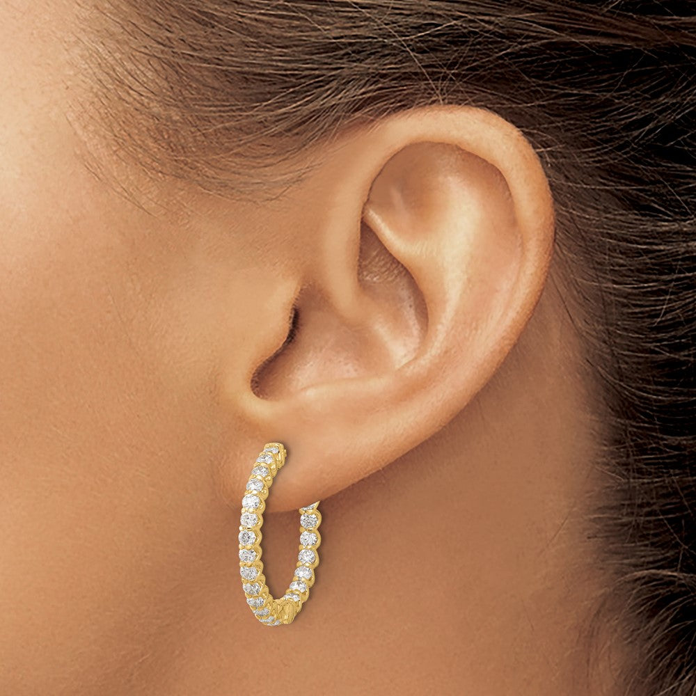 14K Yellow Gold 2.1ct 42-2.3mm In Out Hoop with Safety Clasp Earrings Mountings