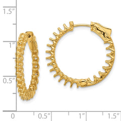 14K Yellow Gold 2.1ct 42-2.3mm In Out Hoop with Safety Clasp Earrings Mountings