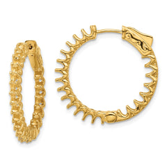 14K Yellow Gold 2.1ct 42-2.3mm In Out Hoop with Safety Clasp Earrings Mountings