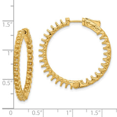 14K Yellow Gold 2.9ct 58-2.3mm In Out Hoop with Safety Clasp Earrings Mountings