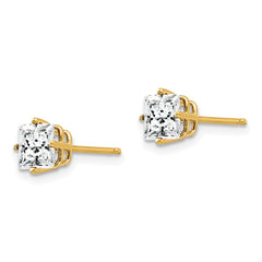 14K Yellow Gold 5mm Cubic Zirconia Stud Earrings