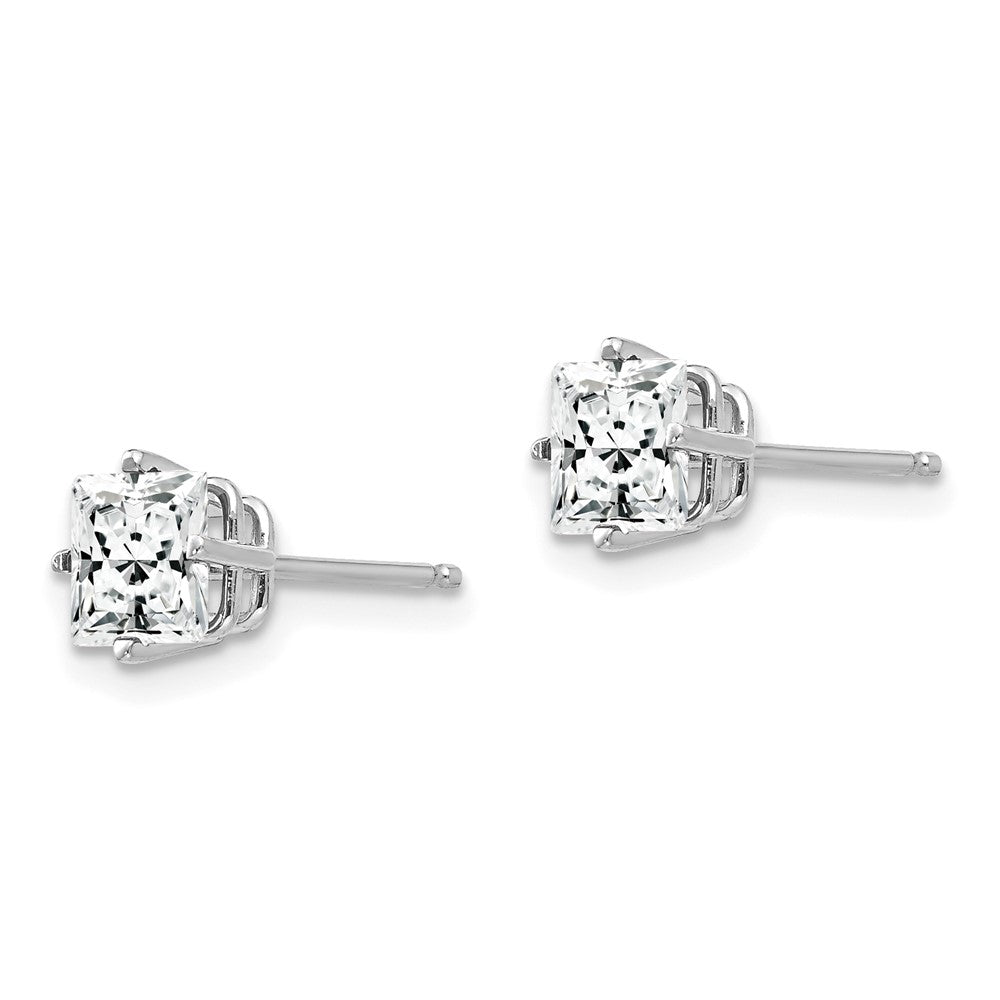 14K White Gold 5mm Cubic Zirconia Stud Earrings