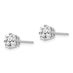 14K White Gold 5mm Cubic Zirconia Stud Earrings