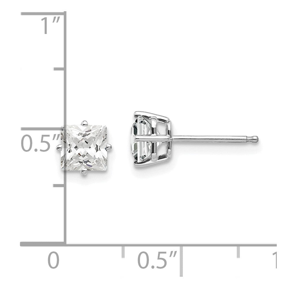 14K White Gold 5mm Cubic Zirconia Stud Earrings
