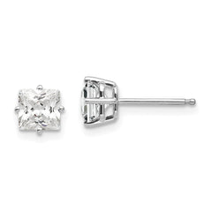 14K White Gold 5mm Cubic Zirconia Stud Earrings