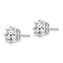 14K White Gold 7mm Cubic Zirconia Stud Earrings