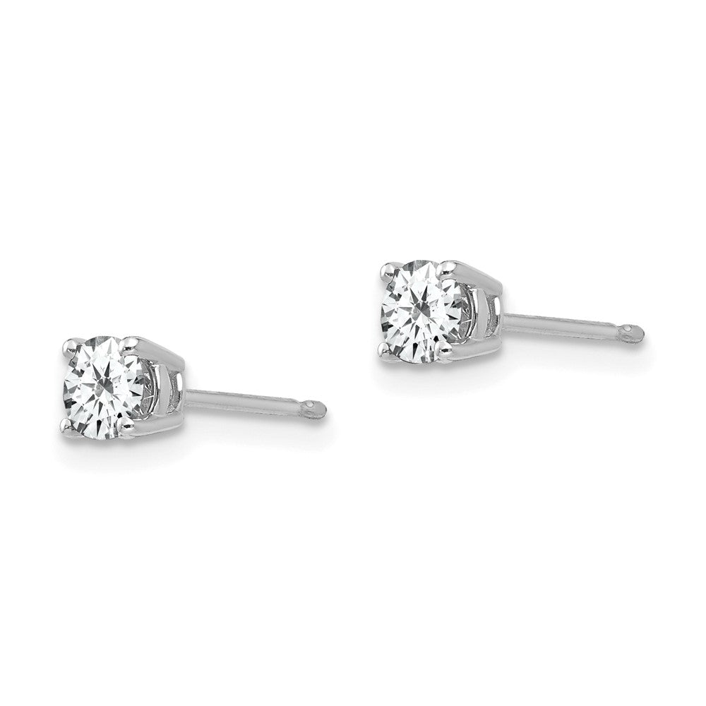 14K White Gold 4mm Cubic Zirconia Stud Earrings