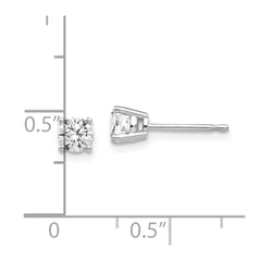 14K White Gold 4mm Cubic Zirconia Stud Earrings
