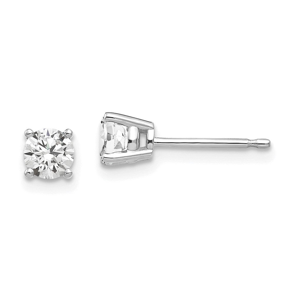 14K White Gold 4mm Cubic Zirconia Stud Earrings