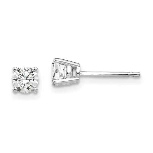 14K White Gold 4mm Cubic Zirconia Stud Earrings