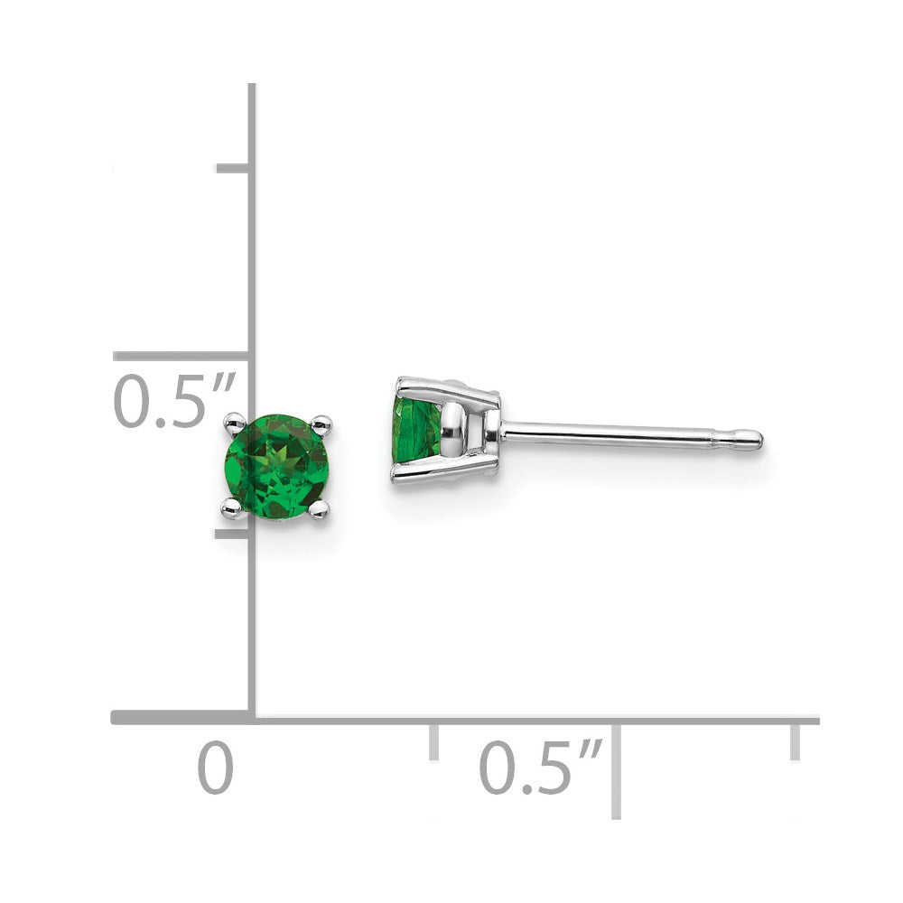14K White Gold Tsavorite Stud Earrings