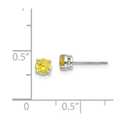 14K White Gold Yellow Sapphire Stud Earrings