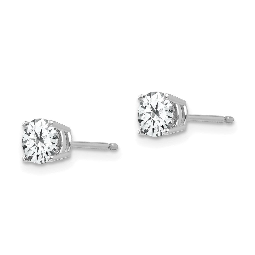 14K White Gold 5mm Cubic Zirconia Stud Earrings