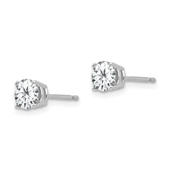 14K White Gold 5mm Cubic Zirconia Stud Earrings