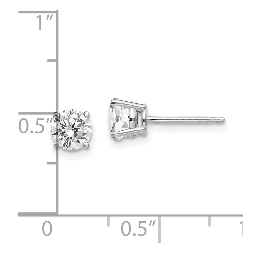 14K White Gold 5mm Cubic Zirconia Stud Earrings