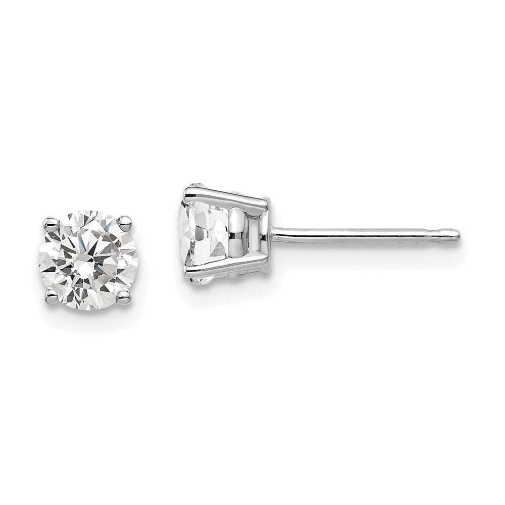 14K White Gold 5mm Cubic Zirconia Stud Earrings