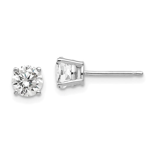 14K White Gold 5mm Cubic Zirconia Stud Earrings