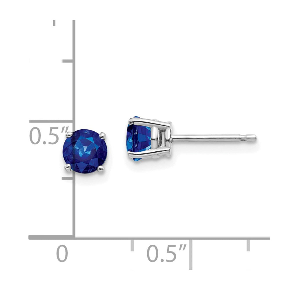 14K White Gold Sapphire Stud Earrings