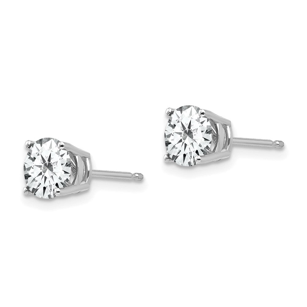 14K White Gold 6mm Cubic Zirconia Stud Earrings