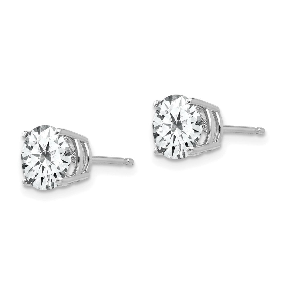 14K White Gold 7mm Cubic Zirconia Stud Earrings