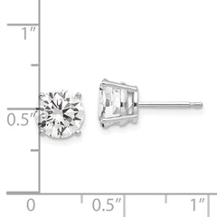 14K White Gold 7mm Cubic Zirconia Stud Earrings