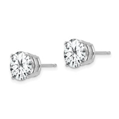 14K White Gold 8mm Cubic Zirconia Stud Earrings