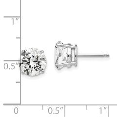 14K White Gold 8mm Cubic Zirconia Stud Earrings