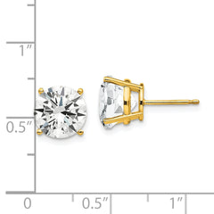 14K Yellow Gold 9mm Cubic Zirconia Earrings