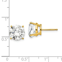 14K Yellow Gold 10mm Cubic Zirconia Earrings