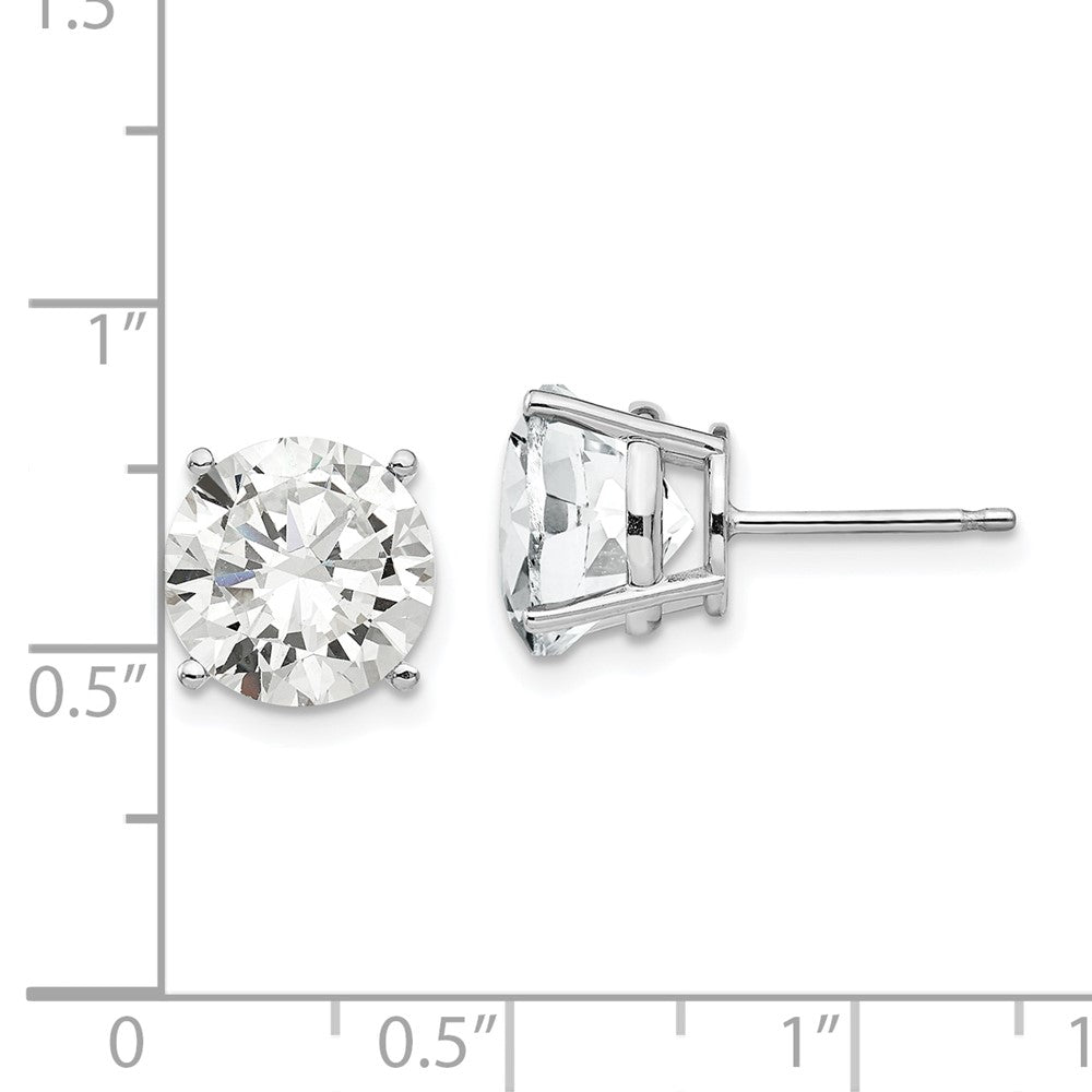 14K White Gold 10mm Cubic Zirconia Stud Earrings