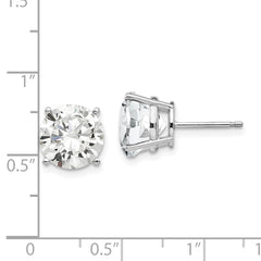 14K White Gold 10mm Cubic Zirconia Stud Earrings