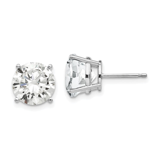 14K White Gold 10mm Cubic Zirconia Stud Earrings