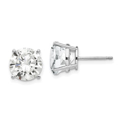 14K White Gold 10mm Cubic Zirconia Stud Earrings