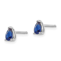 14K White Gold Sapphire Stud Earrings