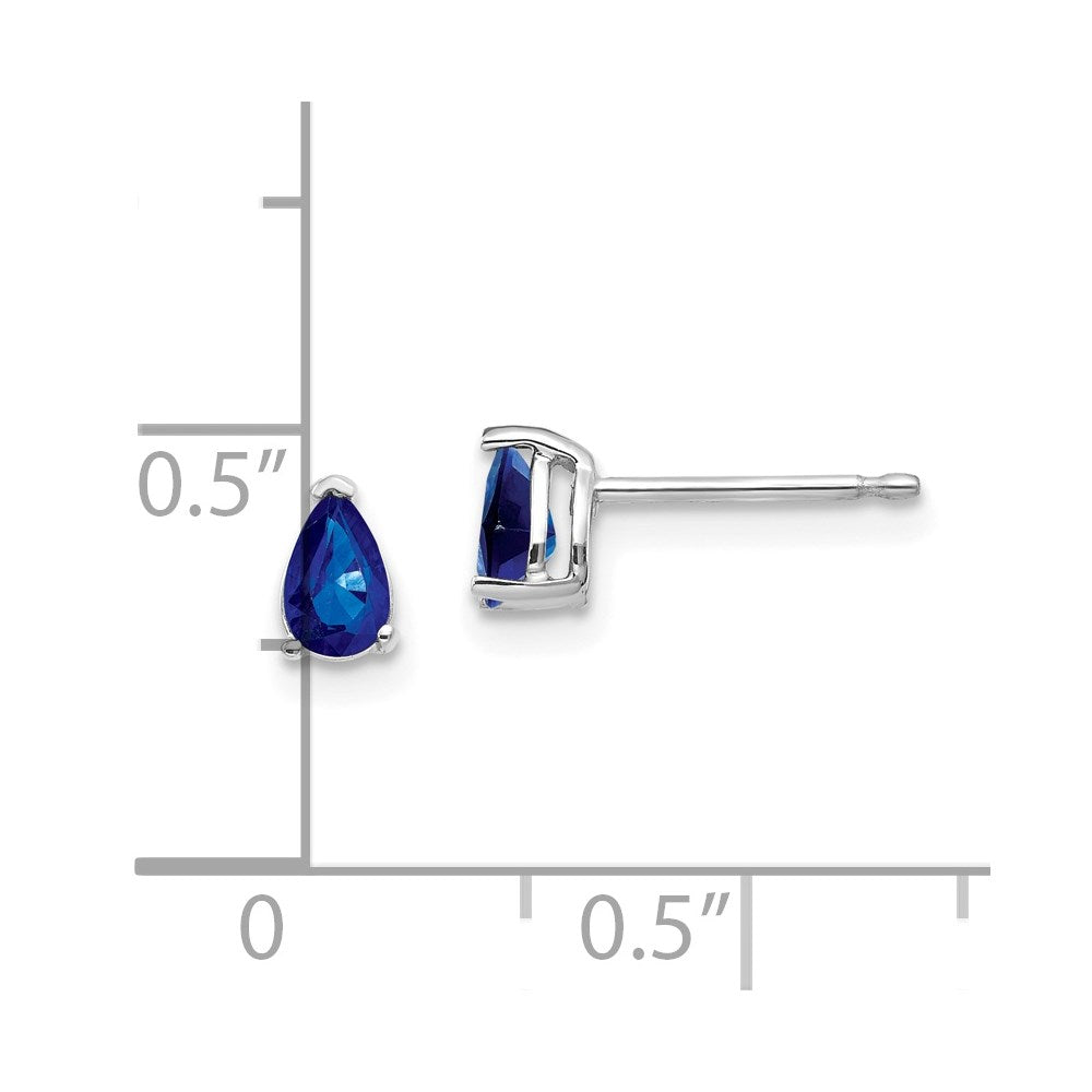 14K White Gold Sapphire Stud Earrings