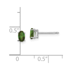 14K White Gold Green Tourmaline Stud Earrings