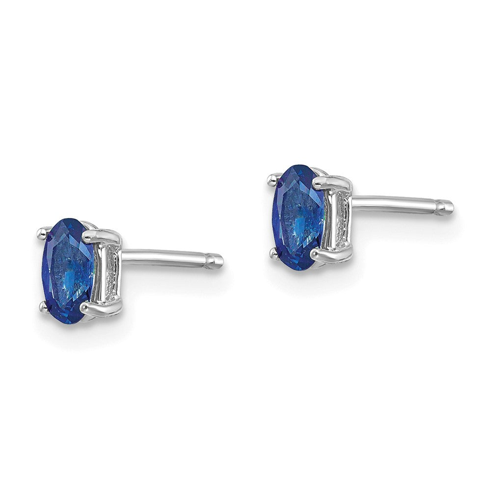 14K White Gold Sapphire Stud Earrings
