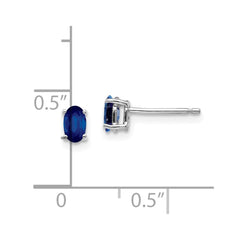 14K White Gold Sapphire Stud Earrings