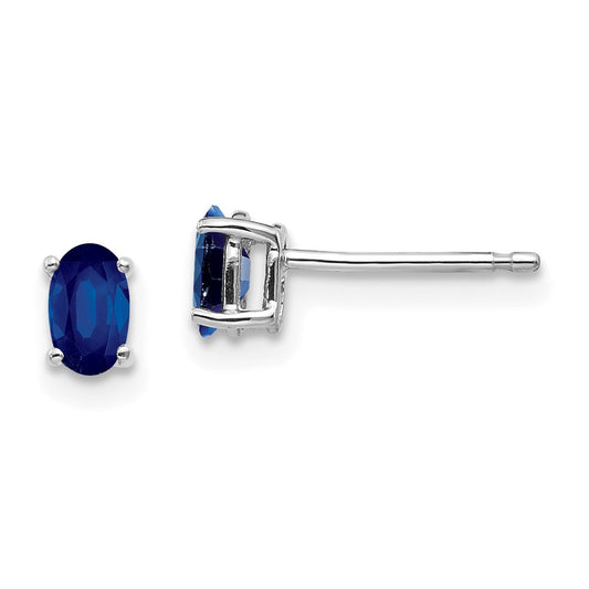 14K White Gold Sapphire Stud Earrings