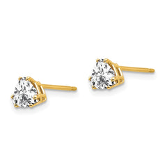 14K Yellow Gold 5mm Trillion Cubic Zirconia Earrings