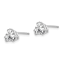 14K White Gold 6mm Trillion Cubic Zirconia Stud Earrings