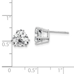 14K White Gold 8mm Trillion Cubic Zirconia Stud Earrings