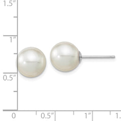 14K White Gold 10-11mm Round White Saltwater South Sea Pearl Earrings