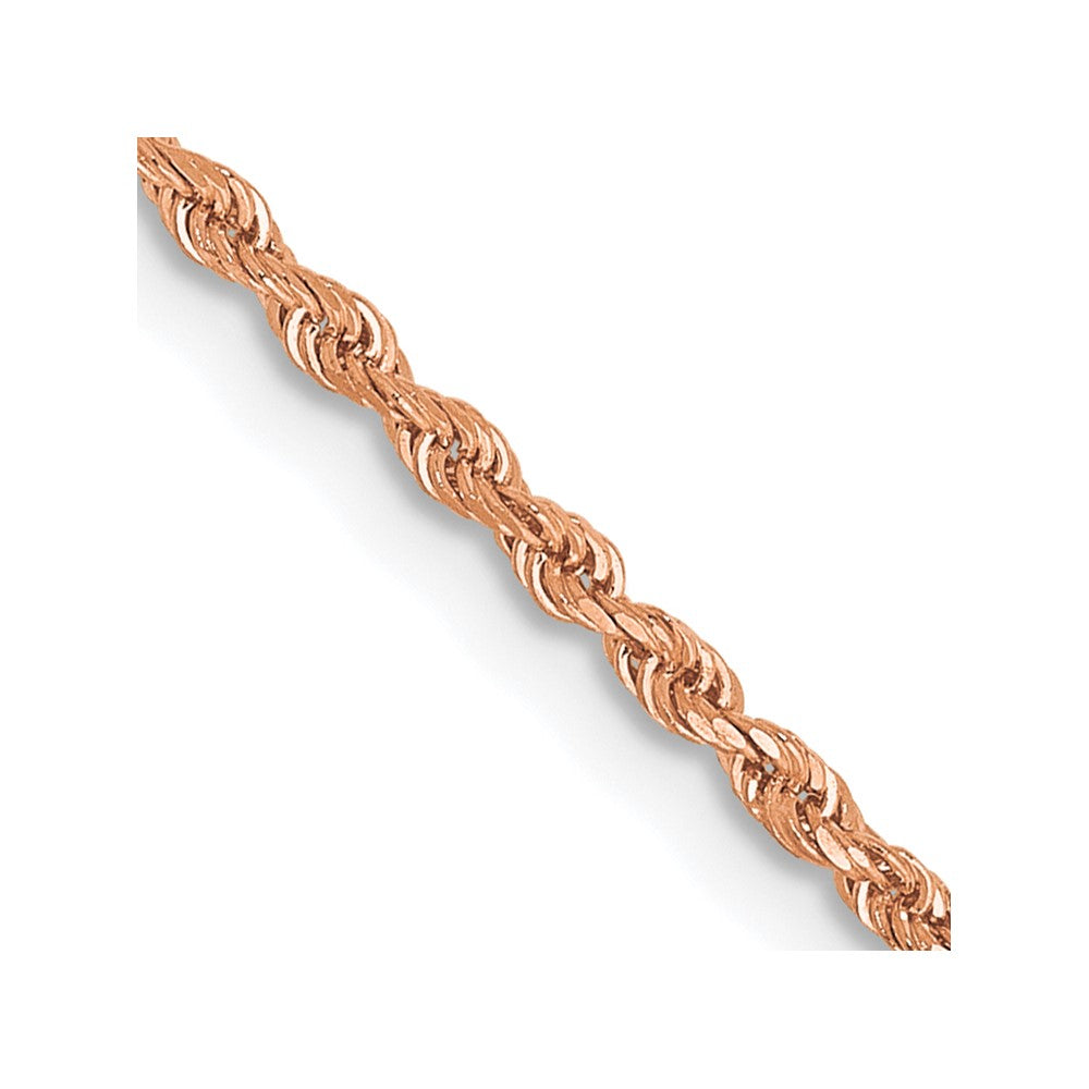 14K Rose Gold 1.50mm Diamond-cut Rope with Lobster Clasp Chain