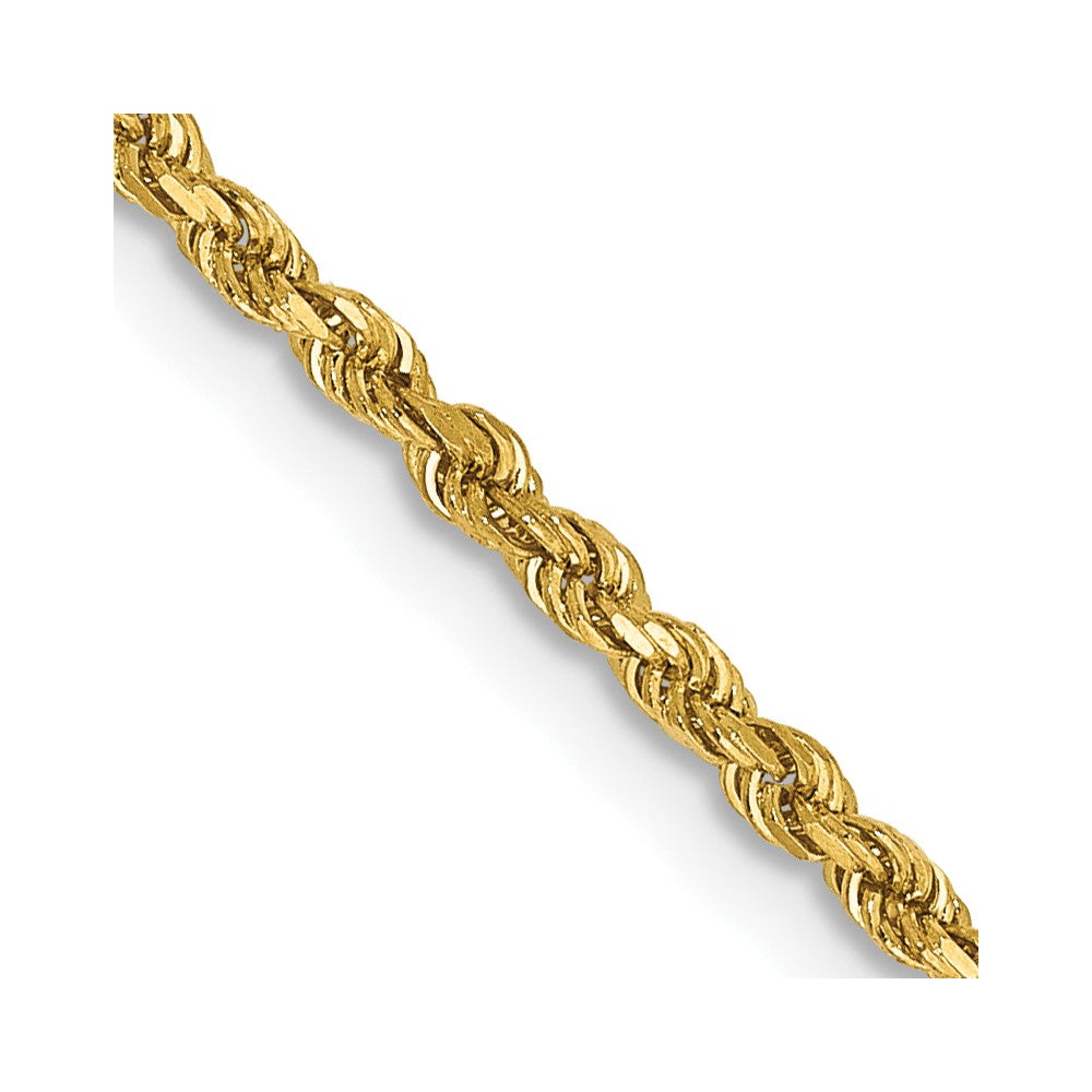 14K Yellow Gold 1.75mm Diamond-cut Rope with Lobster Clasp Chain